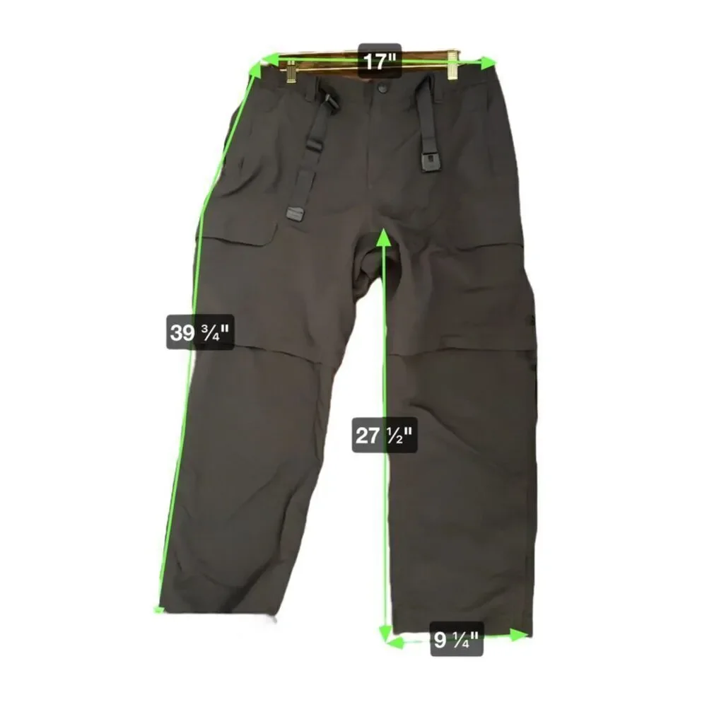 The North Face Convertible Pants Men's L Short Gray‎ 7 Pockets Outdoors
